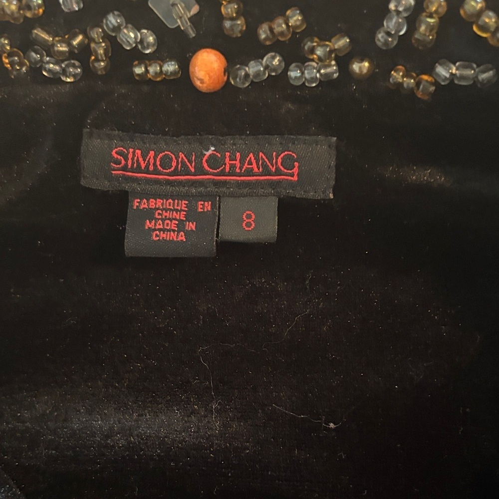 Vintage Stunning Simon Chang Medium Blue Denim Jacket with Beaded Embellishment - Picture 7 of 15